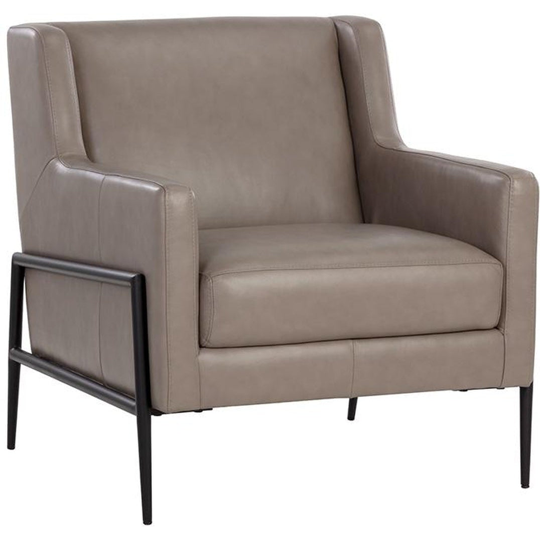 Sunpan Talula Lounge Chair - Alpine Grey Leather