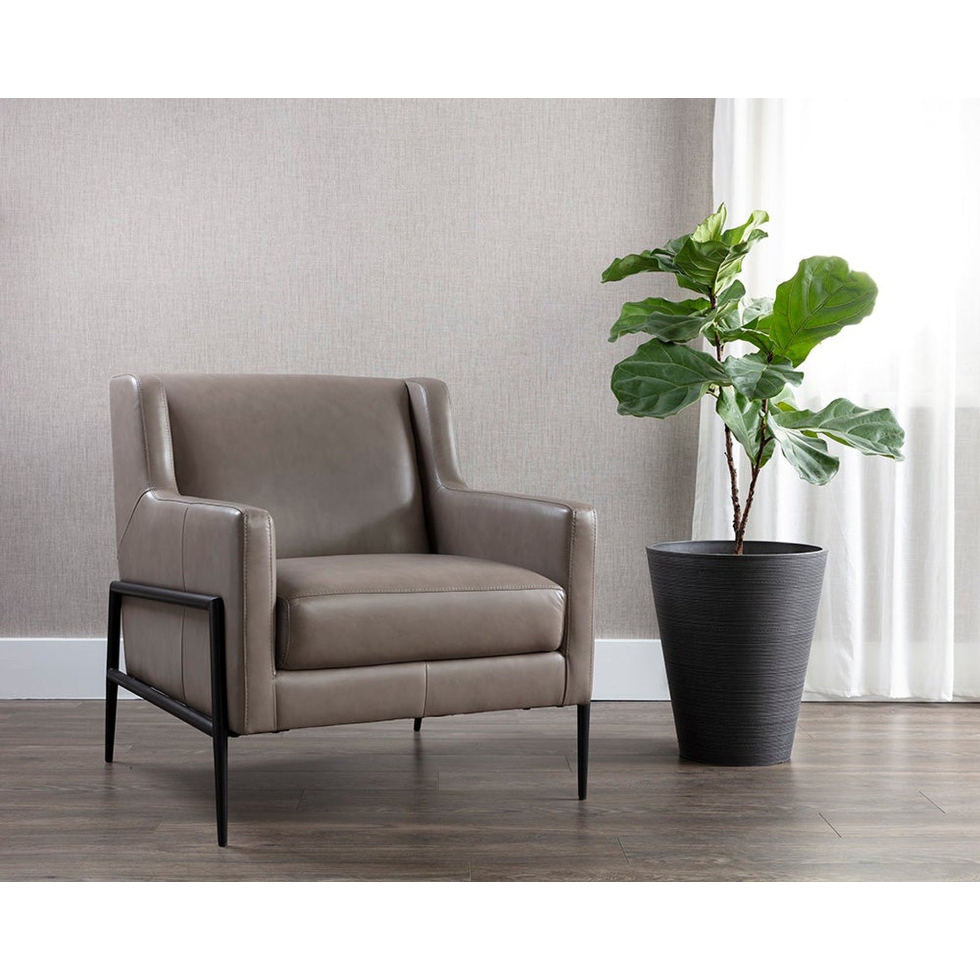 Sunpan Talula Lounge Chair - Alpine Grey Leather