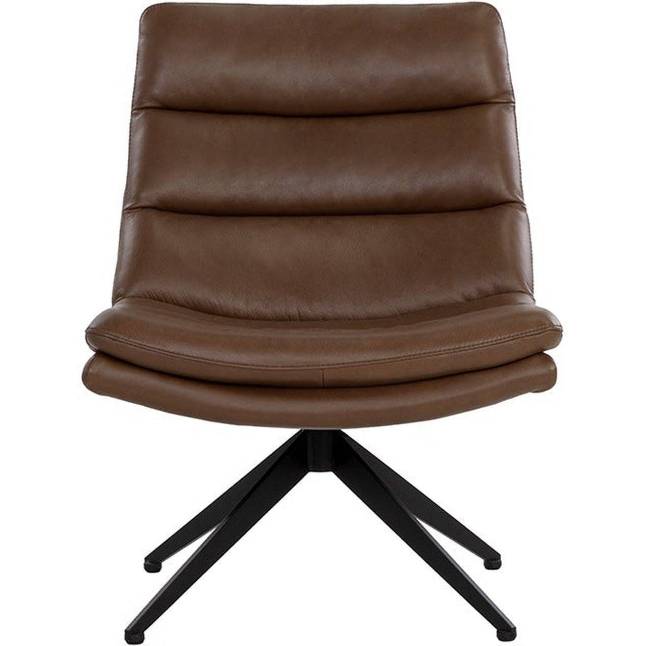 Sunpan Keller Swivel Lounge Chair - Missouri Mahogany Leather