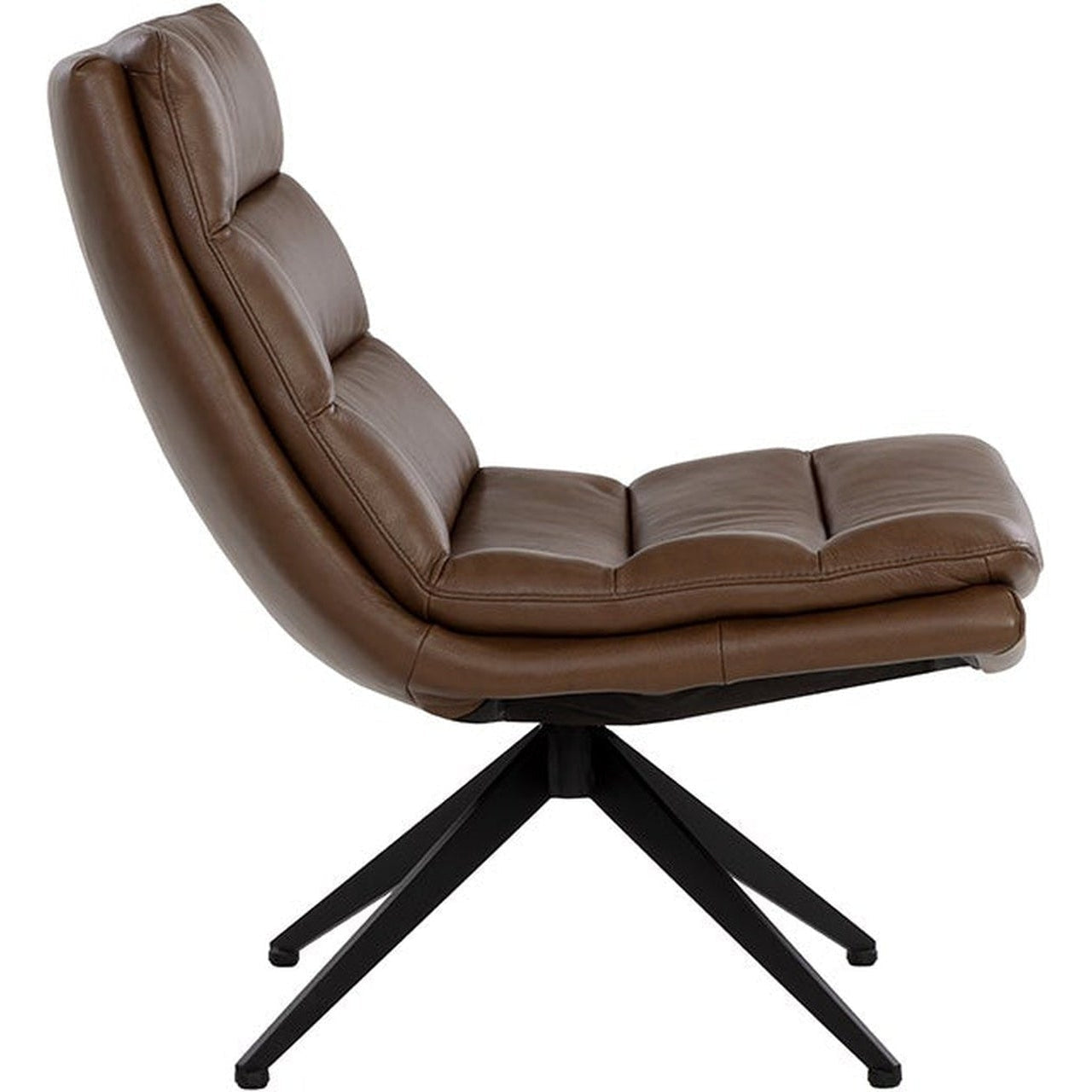 Sunpan Keller Swivel Lounge Chair - Missouri Mahogany Leather