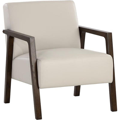 Sunpan Neymar Lounge Chair - Linea Light Grey Leather