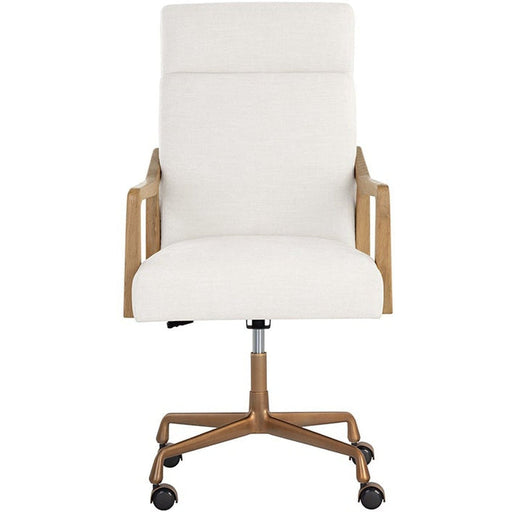 Sunpan Collin Office Chair - Natural/Heather Ivory Tweed