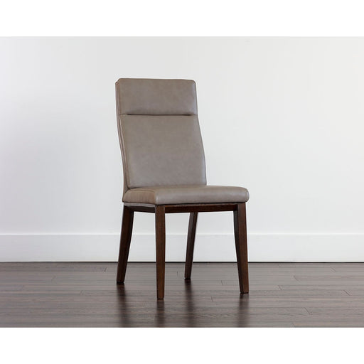 Sunpan Cashel Dining Chair - Alpine Grey Leather - Set of 2