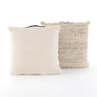 Neema Pouf-Heathered Wool-Nat, Blk