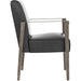 Sunpan Earl Dining Armchair - Ash Grey - Brentwood Charcoal Leather