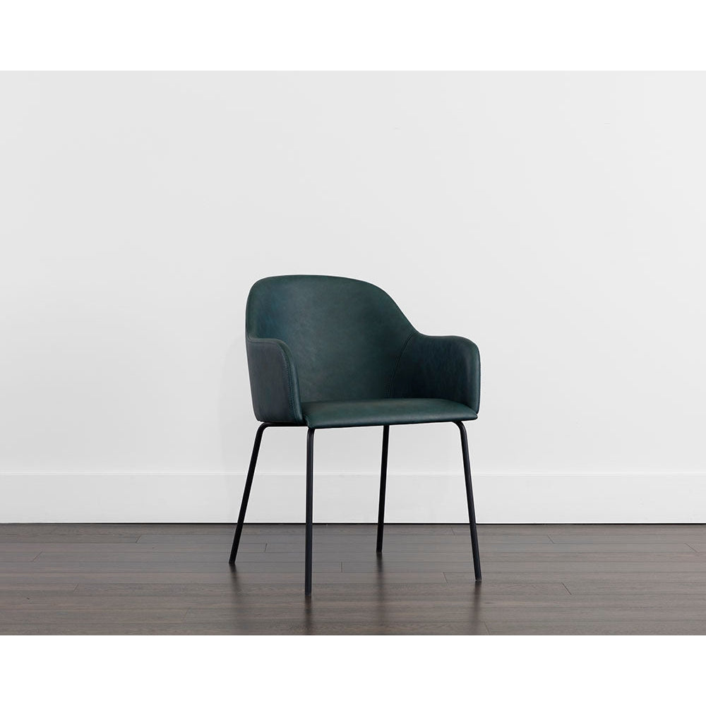 Sunpan Hensley Dining Armchair - Dark Teal