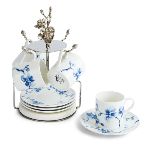 Michael Aram Blue Orchid Demitasse Set with Stand