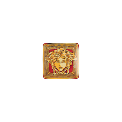 Versace Medusa Amplified Canape Dish Square - Golden Coin