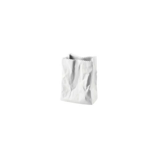 Rosenthal Bag Vase/ Do Not Litter Vase White Matte - 4 Inch