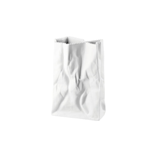 Rosenthal Bag Vase/ Do Not Litter Vase White Matte - 7 Inch