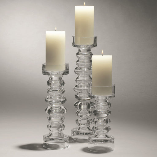 Global Views Glass Ribbed Candleholder/Vase