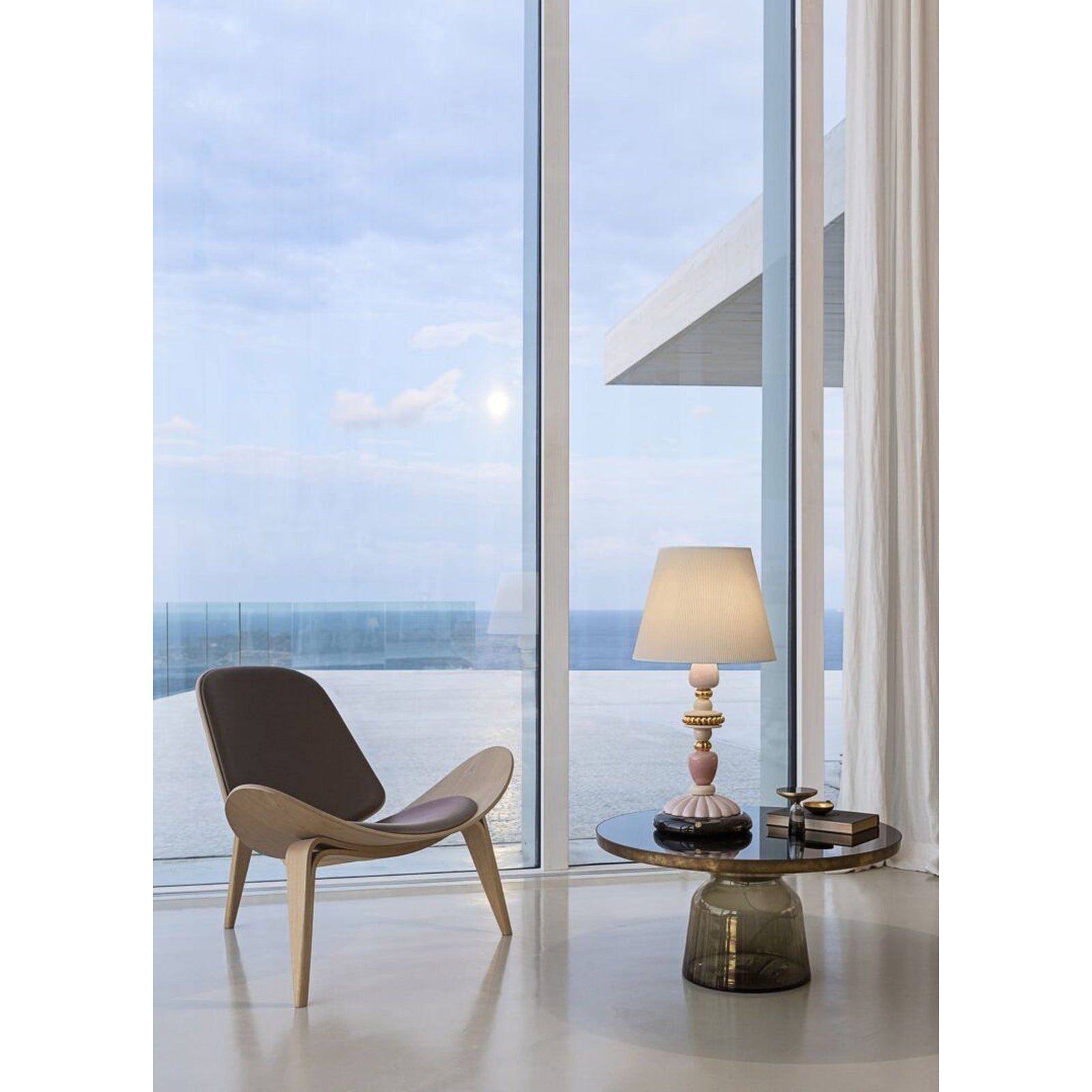 Lladro Firefly Table Lamp Pink and Golden Luster US