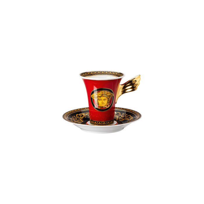Versace Medusa Coffee Cup & Saucer - Red