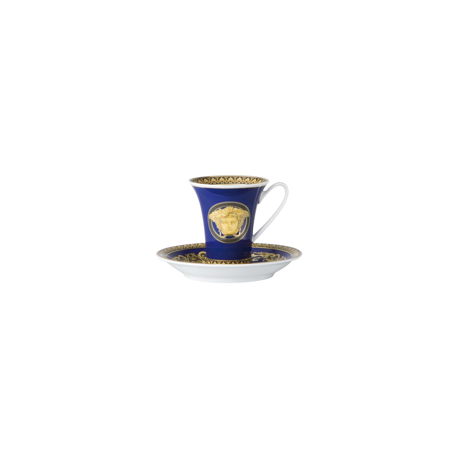 Versace Medusa AD Cup & Saucer - Blue