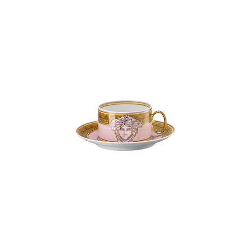Versace Medusa Amplified Tea Cup & Saucer - Pink Coin