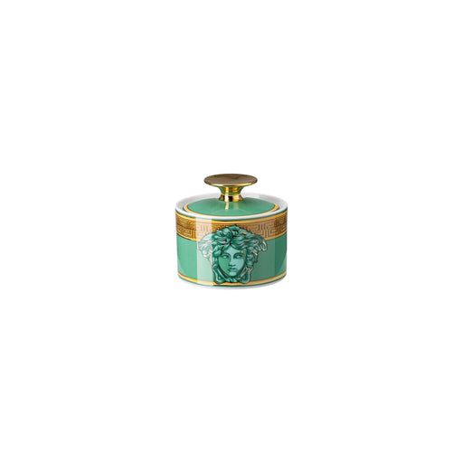 Versace Medusa Amplified Sugar Bowl Covered - Green Coin