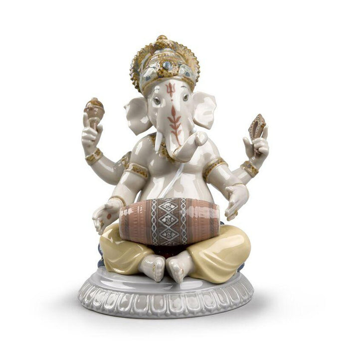 Lladro Mridangam Ganesha Figurine