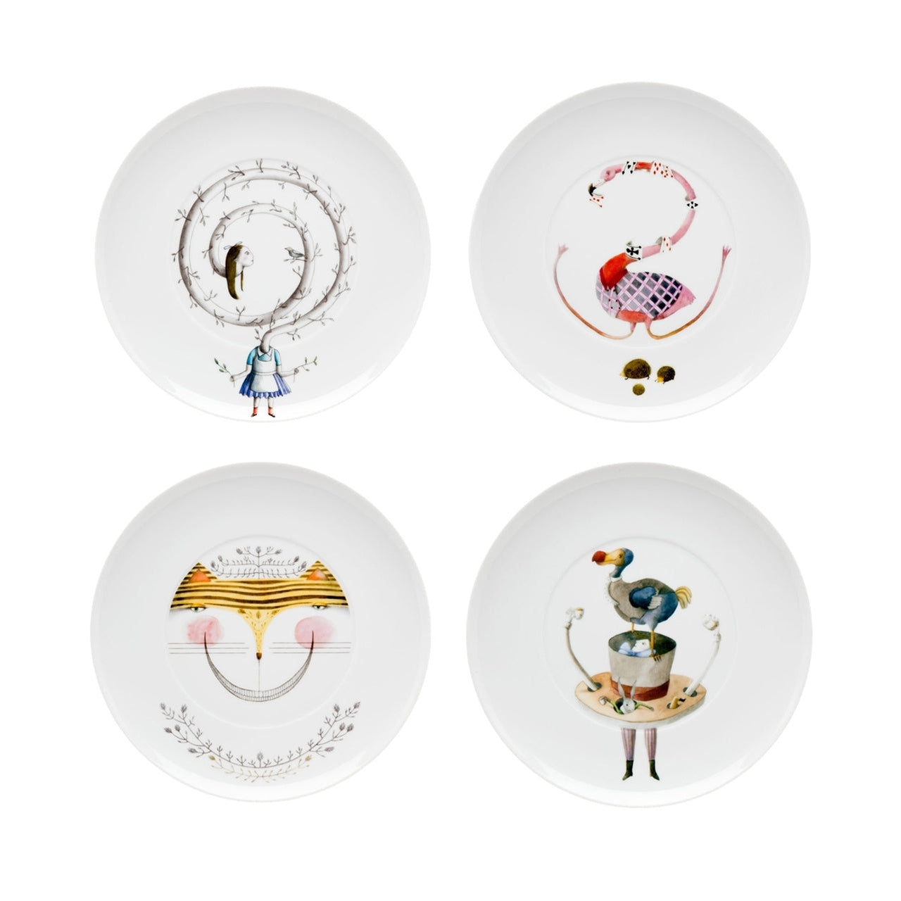 Vista Alegre Tea with Alice Set 4 Dessert Plates - Thumbnail 4