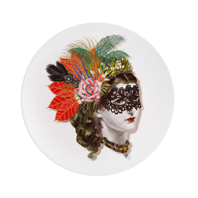 Vista Alegre Christian Lacroix - Love Who You Want Dessert Plate "Mamzel Scarlet" By Christian Lacroix