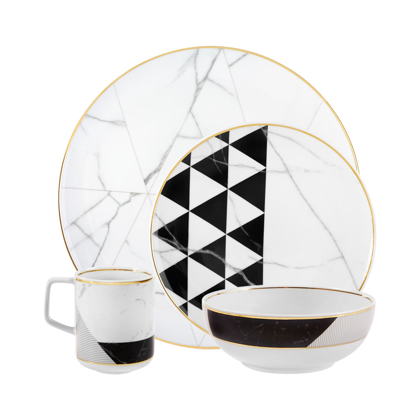 Vista Alegre Carrara Set of 4 Plate Pieces