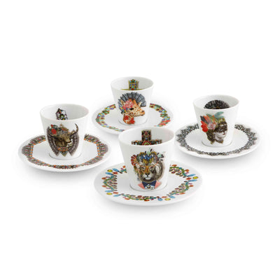 Vista Alegre Christian Lacroix - Love Who You Want Expresso Cups And Saucers By Christian Lacroix - Set of 4