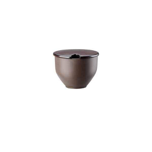 Rosenthal Junto Bronze Stoneware Covered Sugar Bowl Set with indent