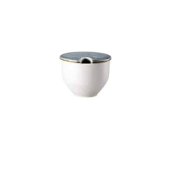 Rosenthal Junto Aquamarine Stoneware Covered Sugar Bowl Set with indent