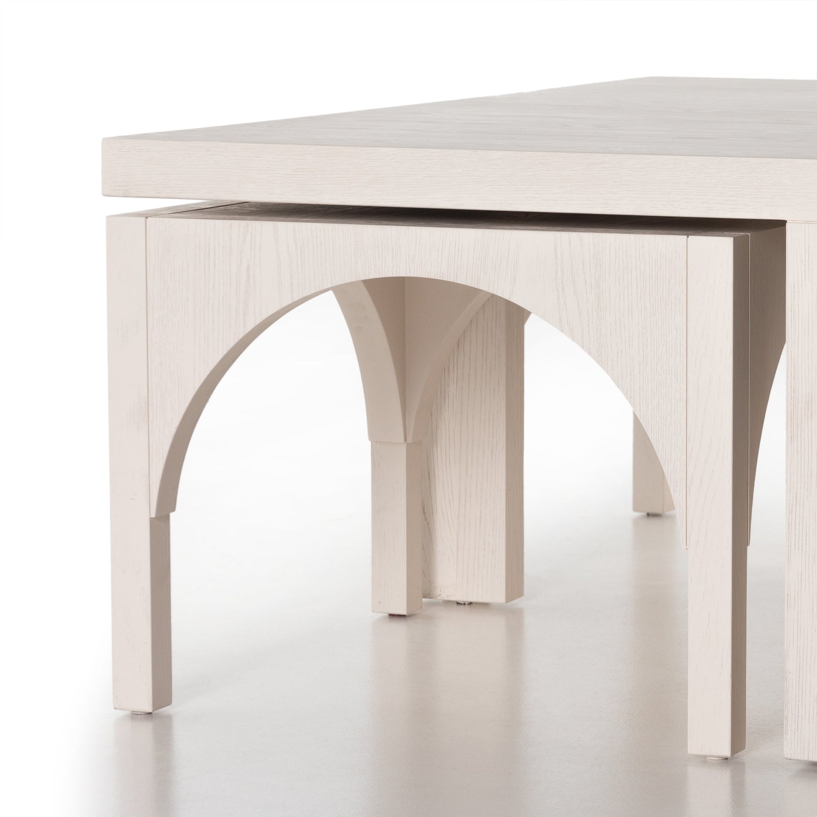 Four Hands Amara Coffee Table with Nesting Arch Seats