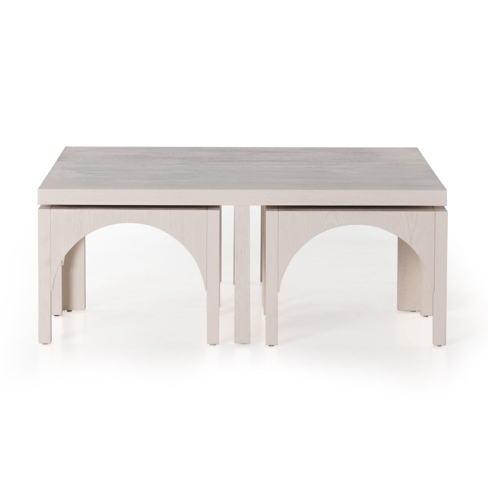 Four Hands Amara Coffee Table with Nesting Arch Seats