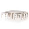 Four Hands Amara Coffee Table with Nesting Arch Seats