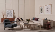 Four Hands Amara Coffee Table with Nesting Arch Seats
