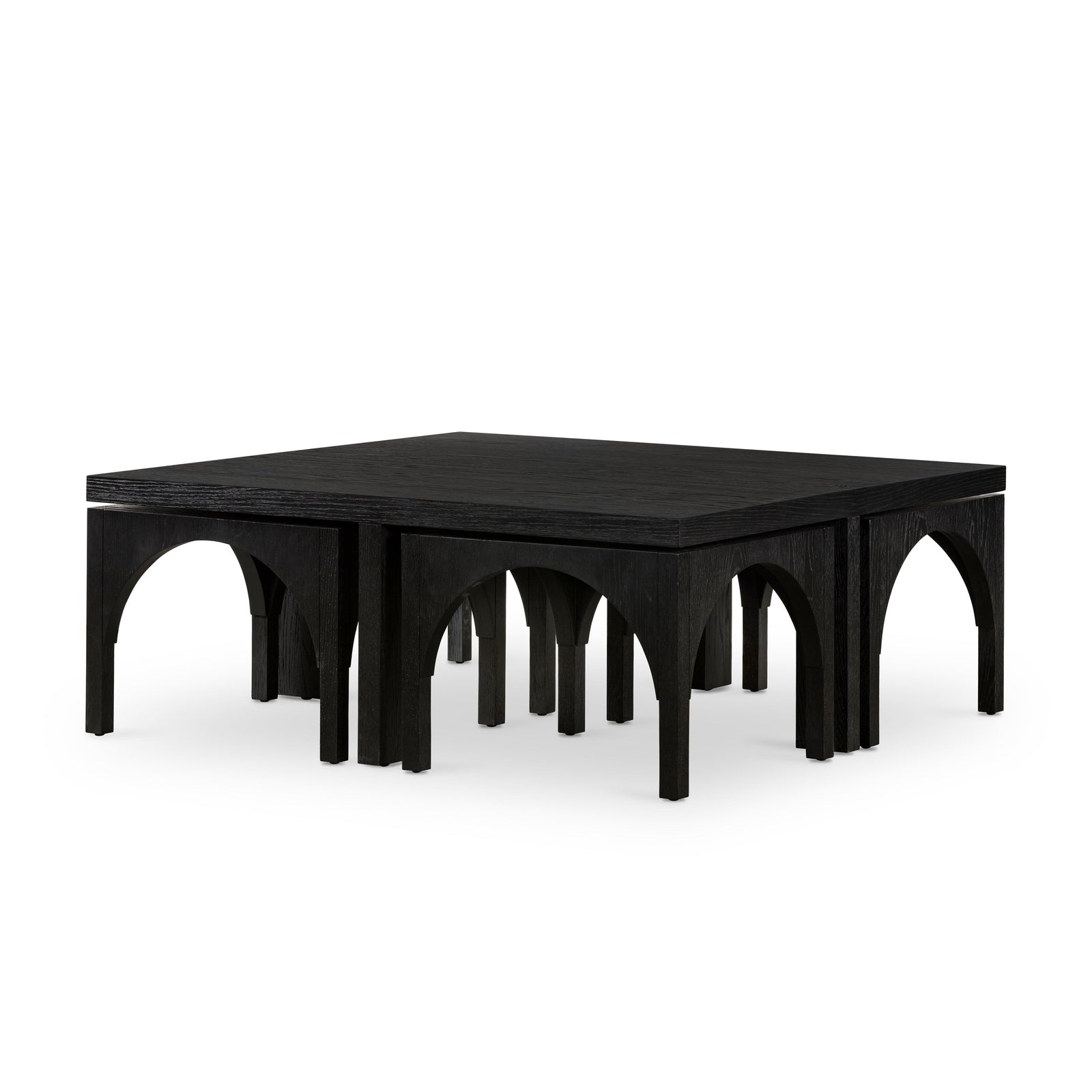 Four Hands Amara Coffee Table with Nesting Arch Seats