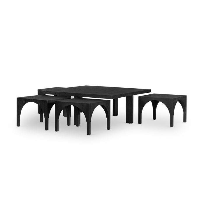 Four Hands Amara Coffee Table with Nesting Arch Seats