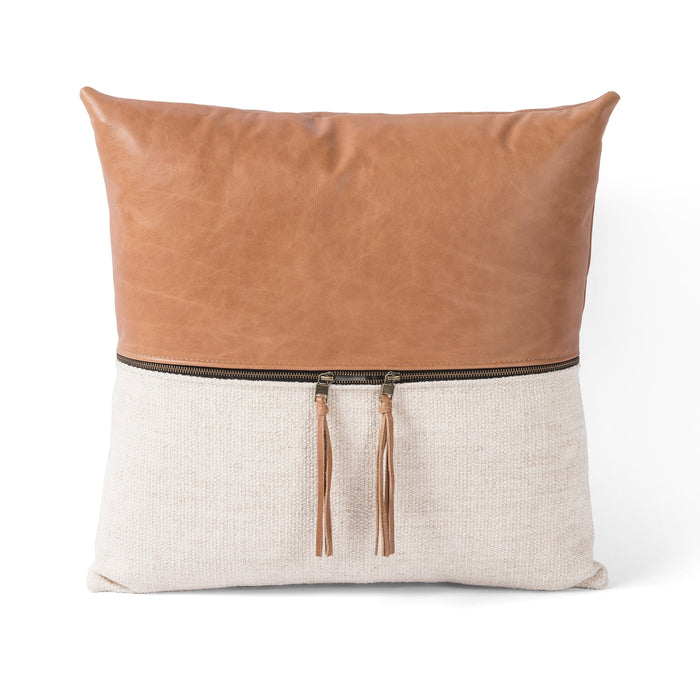 Leather & Linen Pillow