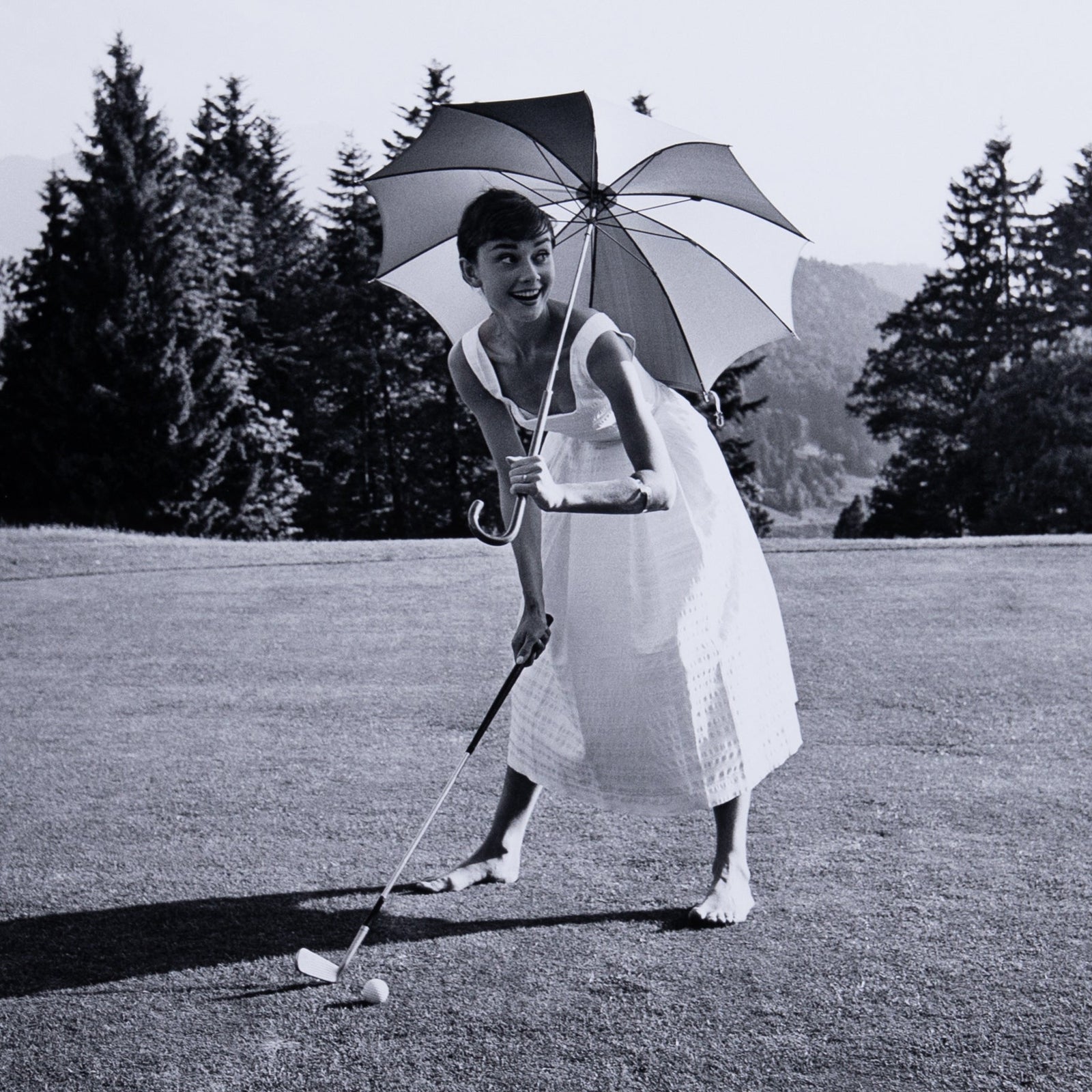 Golfing Hepburn by Getty Images