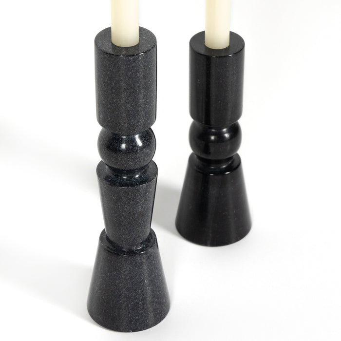 Rosette Taper Candlesticks - Set of 2