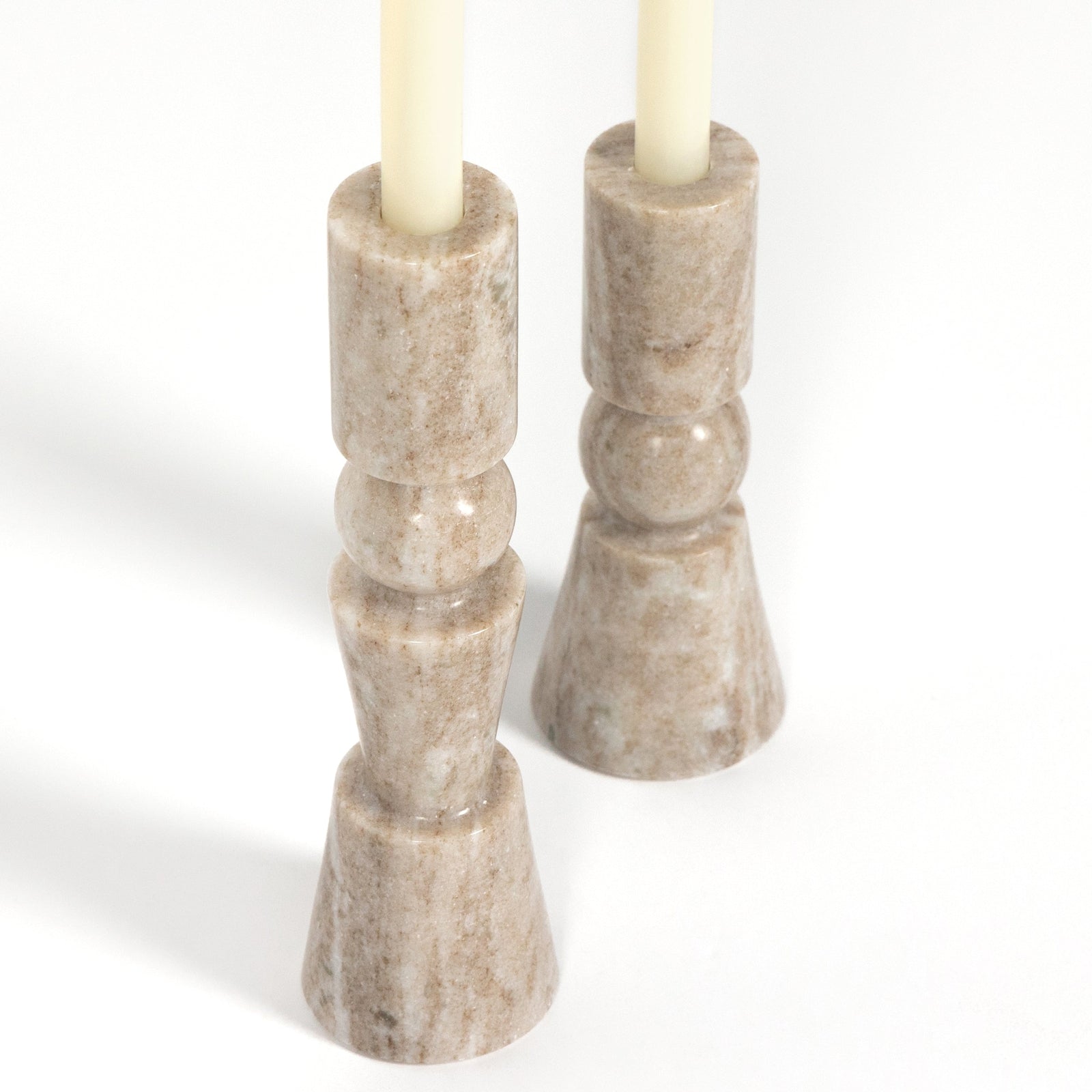 Rosette Taper Candlesticks - Set of 2