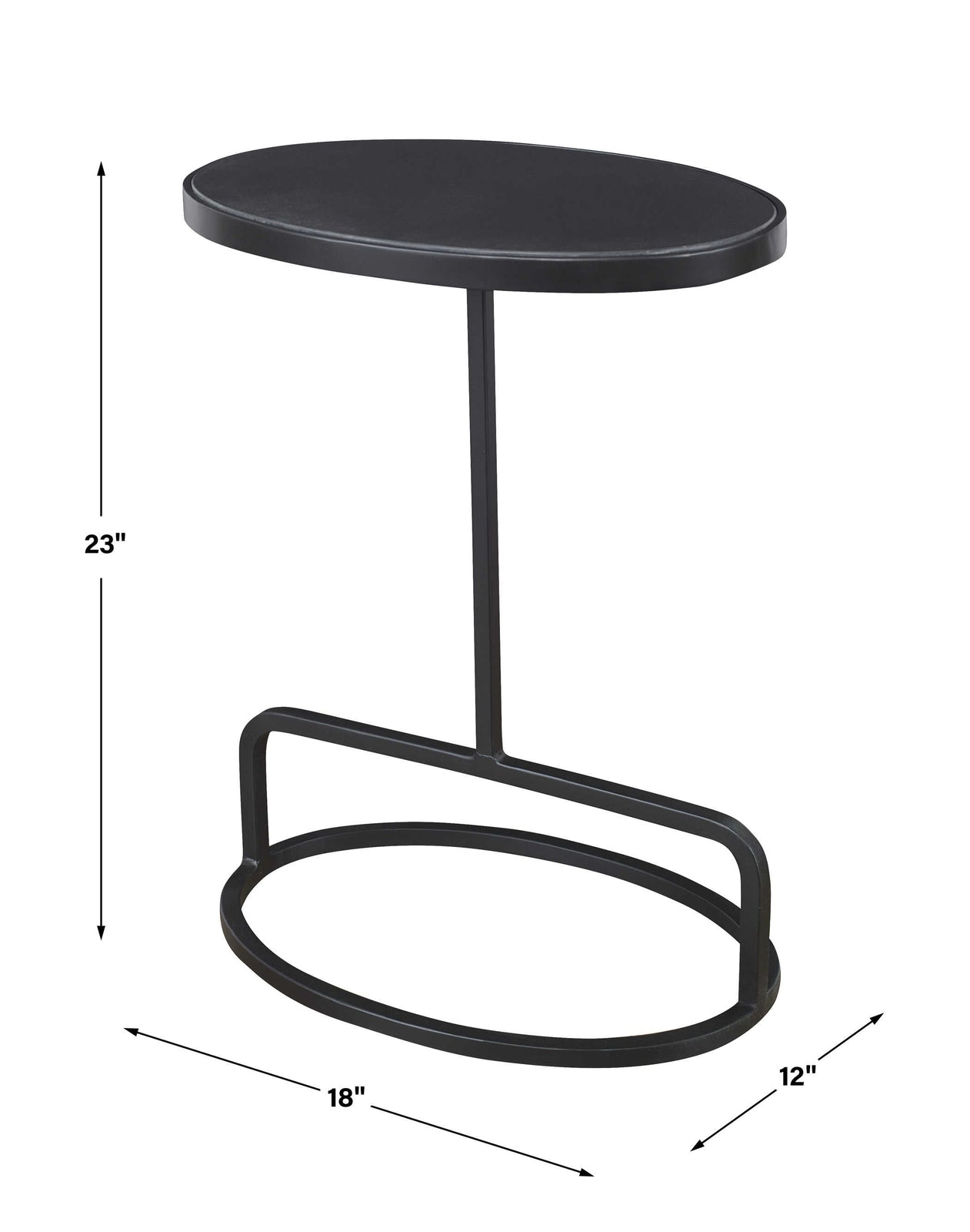 Uttermost Jessenia Black Marble Accent Table