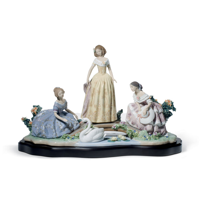 Lladro Daydreaming By The Pond Women Sculpture Limited Edition