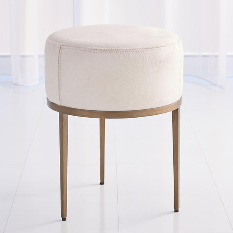 Global Views Urban Stool with Hair-on-Hide