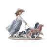 Lladro Puppy Parade Girl with Dogs Figurine