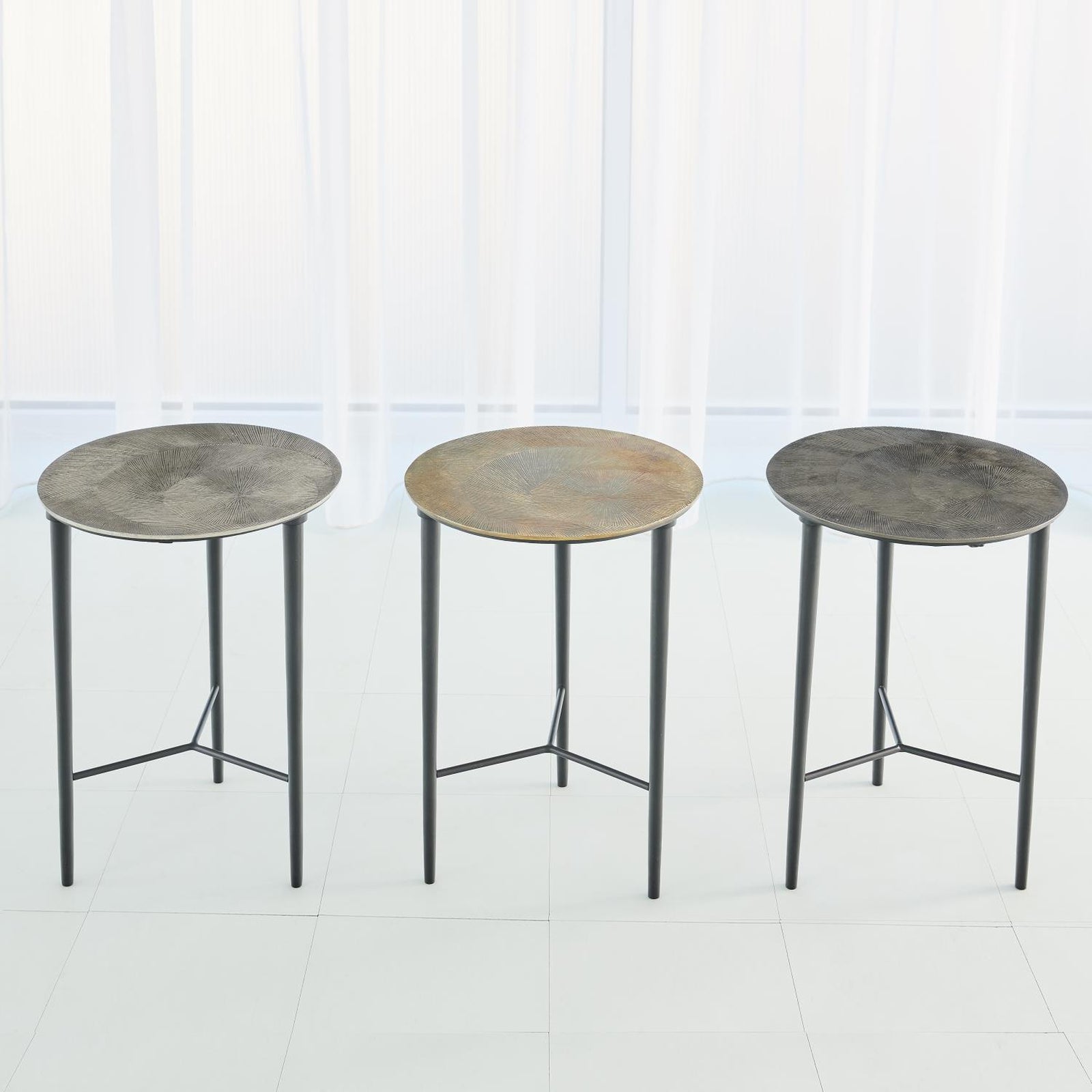 Global Views Circle Etched Accent Table