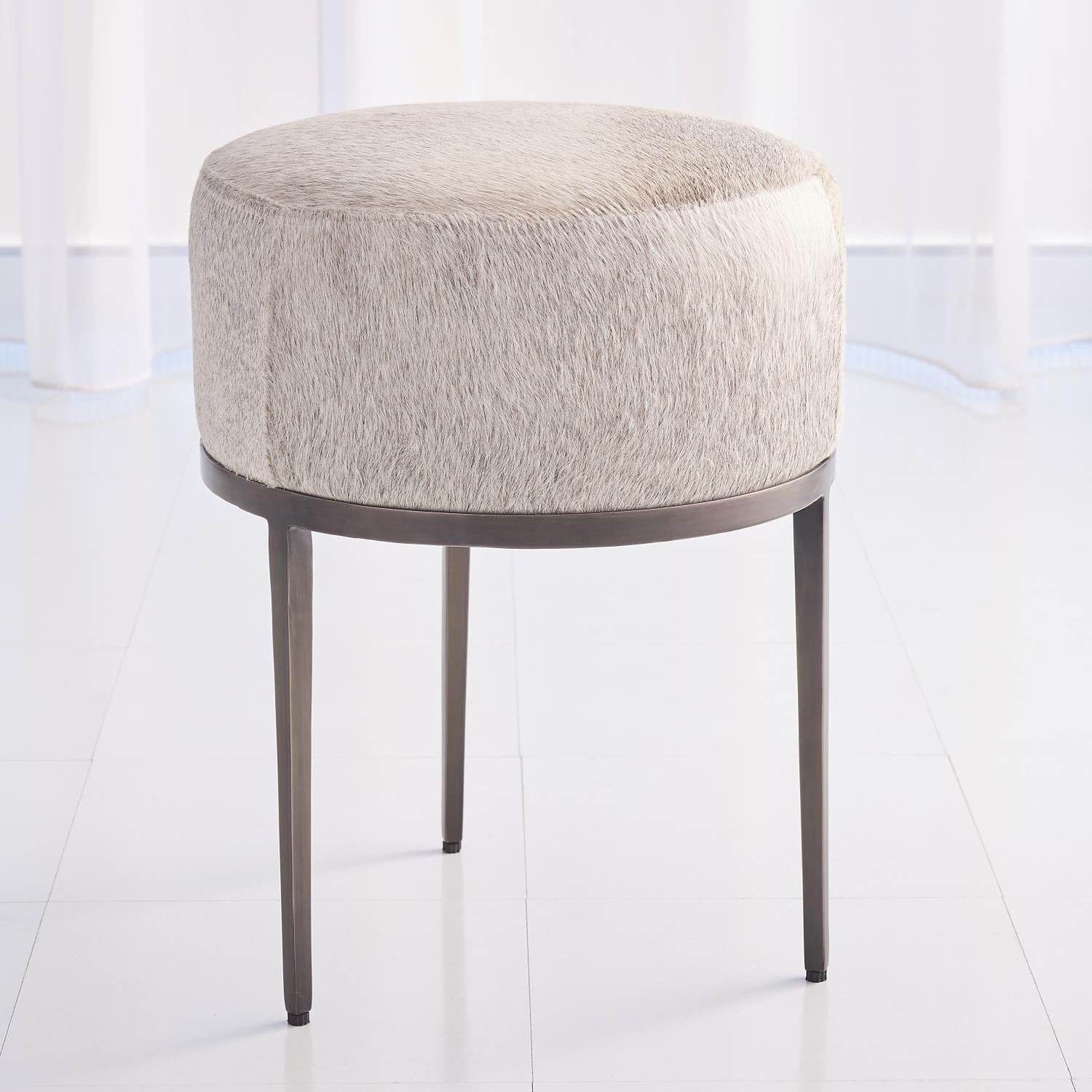 Global Views Urban Stool with Hair-on-Hide