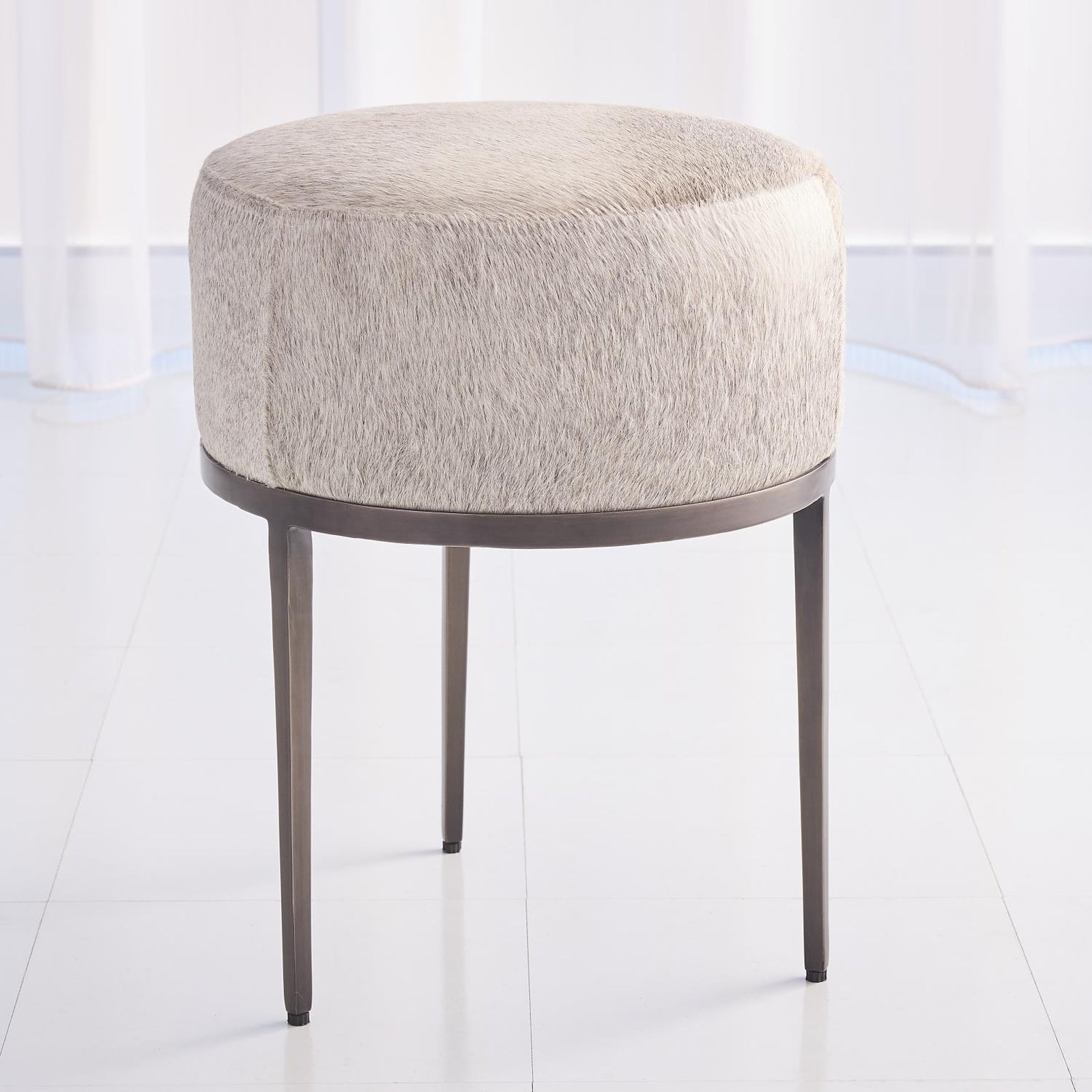 Global Views Urban Stool with Hair-on-Hide