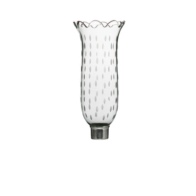 Baccarat Tulipe Hurricane Shade Scalloped Top Rice Grain