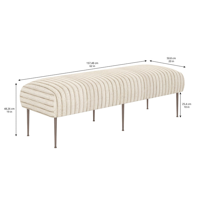 ART Furniture Blanc Bed Bench with Metal Legs