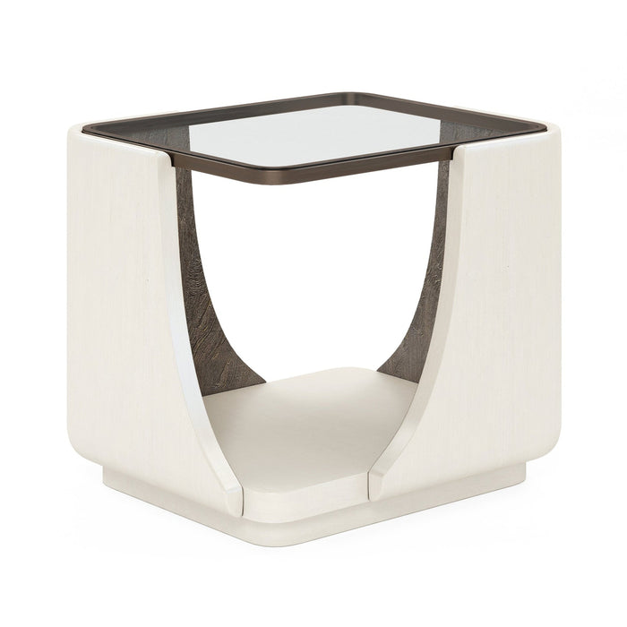 ART Furniture Blanc End Table with Glass Top
