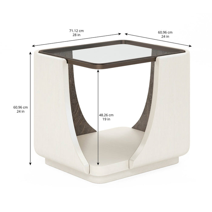 ART Furniture Blanc End Table with Glass Top