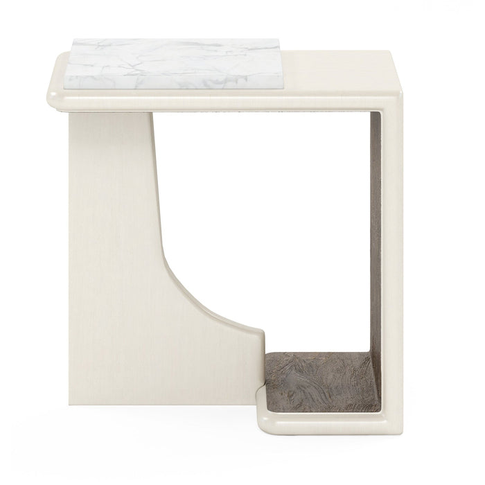 ART Furniture Blanc Chairside Table Marble Top