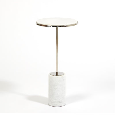 Global Views Cored Marble Table Nickel